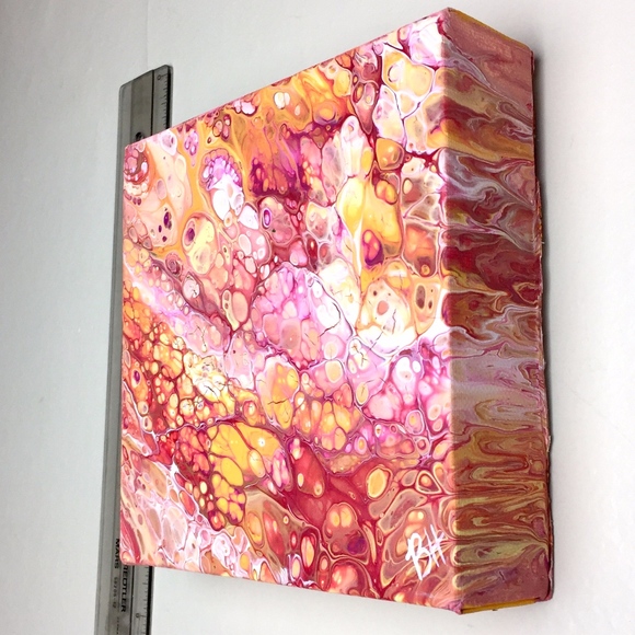 Orange Pour Painting - Picture 4 of 5